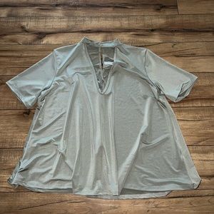 green flowy top